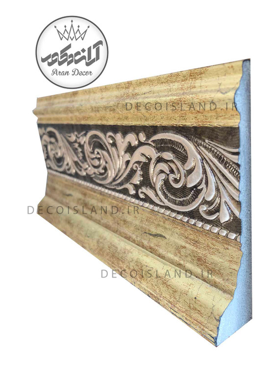 قرنیز پی وی سی 10 سانت دکوراتیو گلدار ایساتیس یزد - شاخه ی 3 متری - کد k10-e1-18t