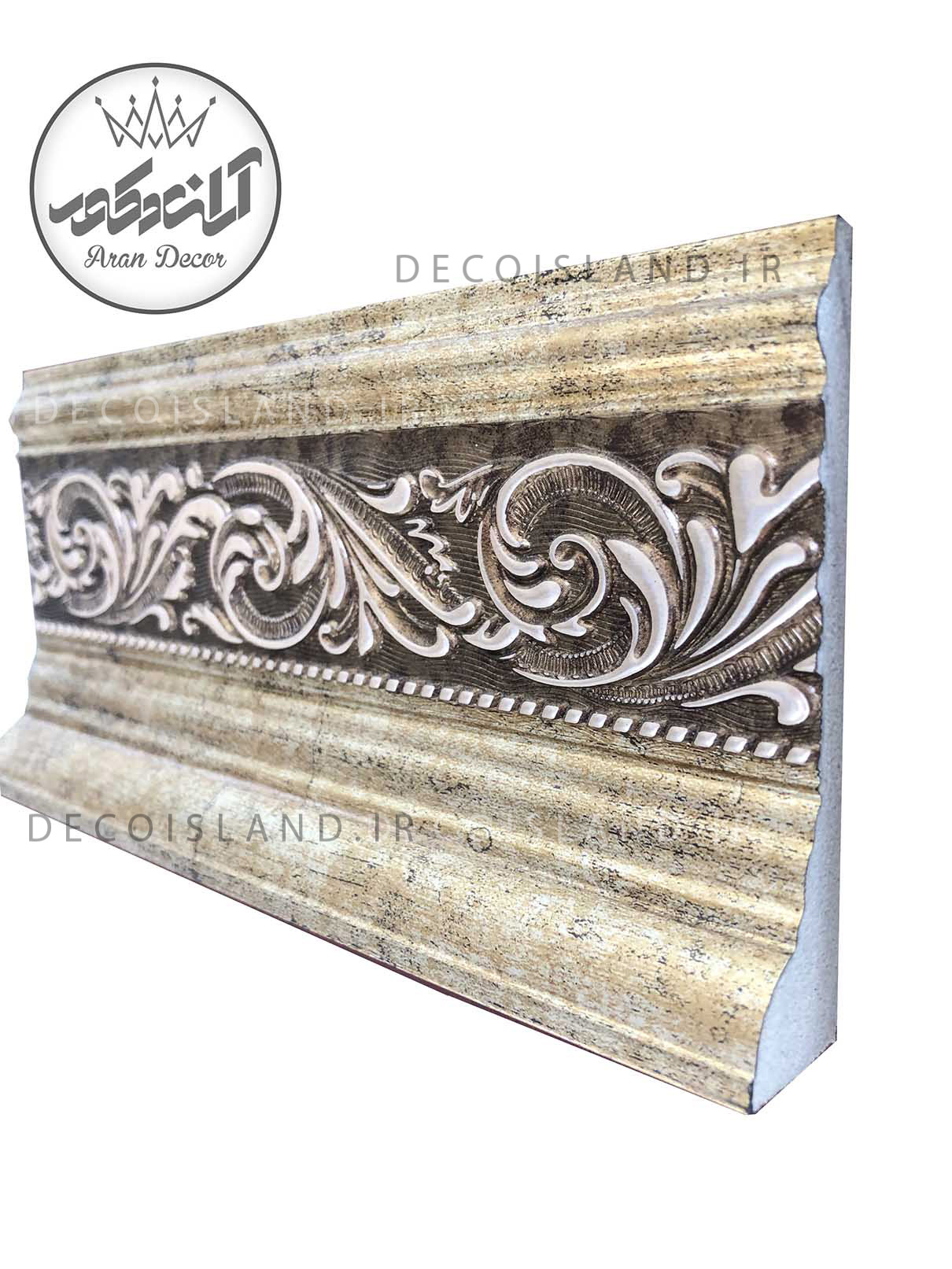 قرنیز پی وی سی 10 سانت دکوراتیو گلدار ایساتیس یزد - شاخه ی 3 متری - کد k10-e1-19t