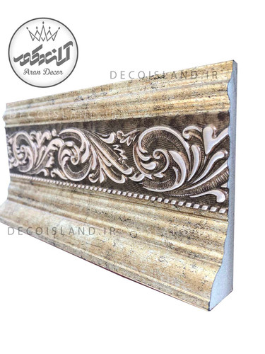 قرنیز پی وی سی 10 سانت دکوراتیو گلدار ایساتیس یزد - شاخه ی 3 متری - کد k10-e1-19t
