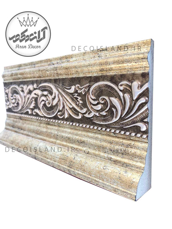 قرنیز پی وی سی 10 سانت دکوراتیو گلدار ایساتیس یزد - شاخه ی 3 متری - کد k10-e1-19t