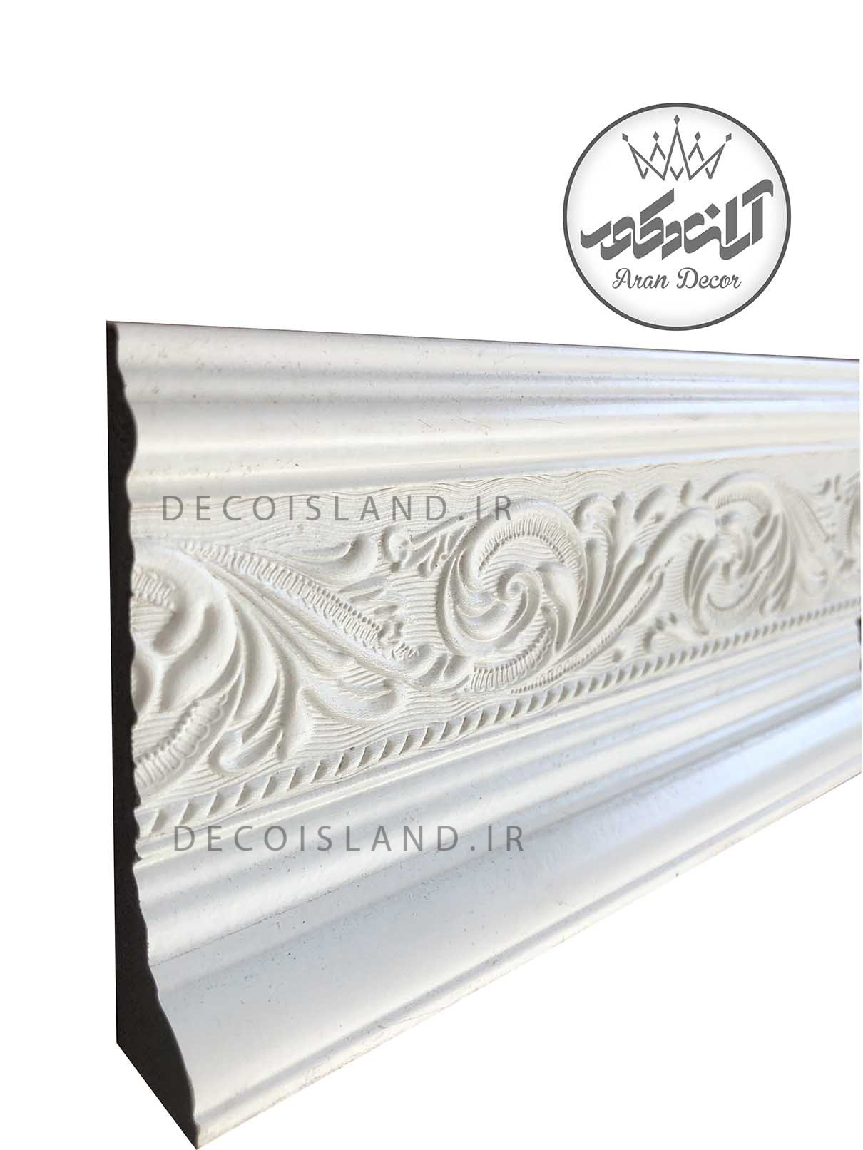 قرنیز پی وی سی 10 سانت دکوراتیو گلدار ایساتیس یزد - شاخه ی 3 متری - کد k10-e1-227