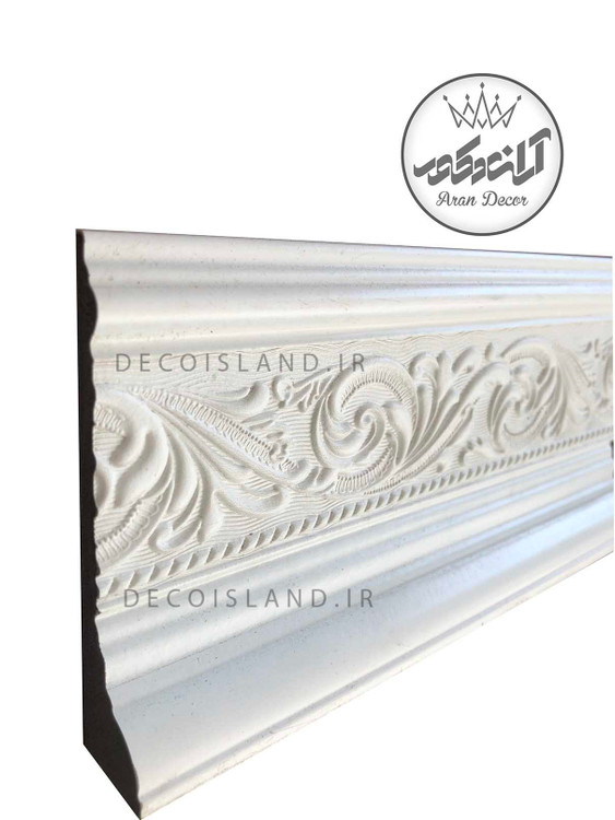 قرنیز پی وی سی 10 سانت دکوراتیو گلدار ایساتیس یزد - شاخه ی 3 متری - کد k10-e1-227