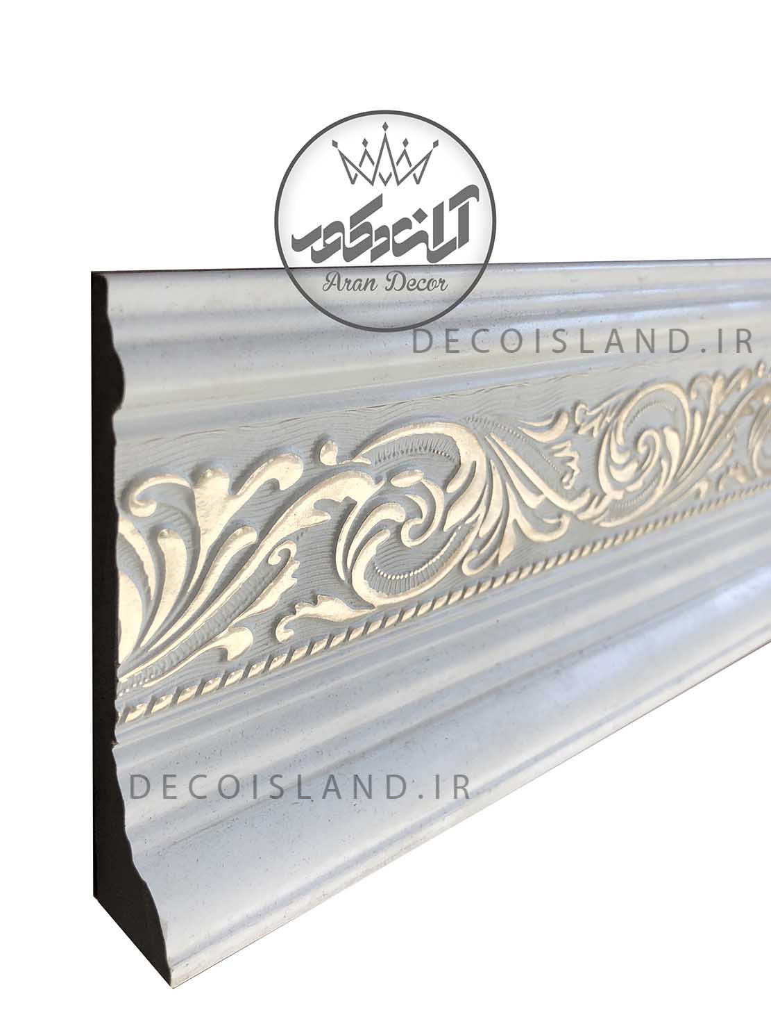 قرنیز پی وی سی 10 سانت دکوراتیو گلدار ایساتیس یزد - شاخه ی 3 متری - کد k10-e1-228