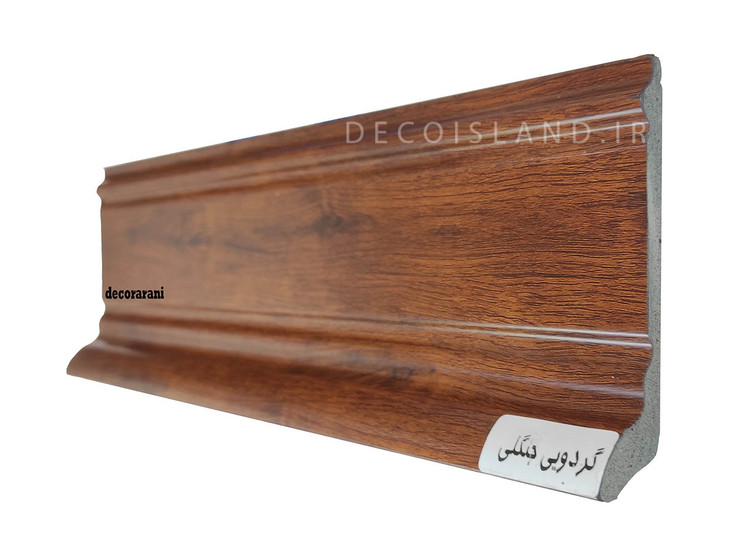 قرنیز پی وی سی 10 سانت دکوراتیو آران دکور - شاخه ی 3 متری - رنگ گردویی جنگلی