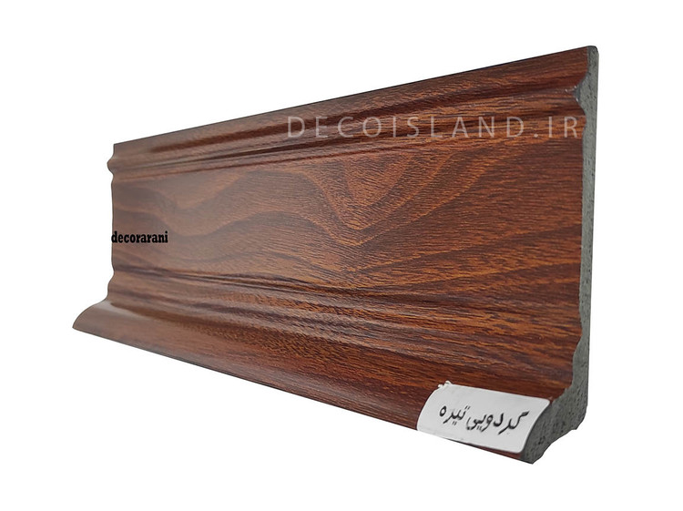 قرنیز پی وی سی 10 سانت دکوراتیو آران دکور - شاخه ی 3 متری - رنگ گردویی تیره