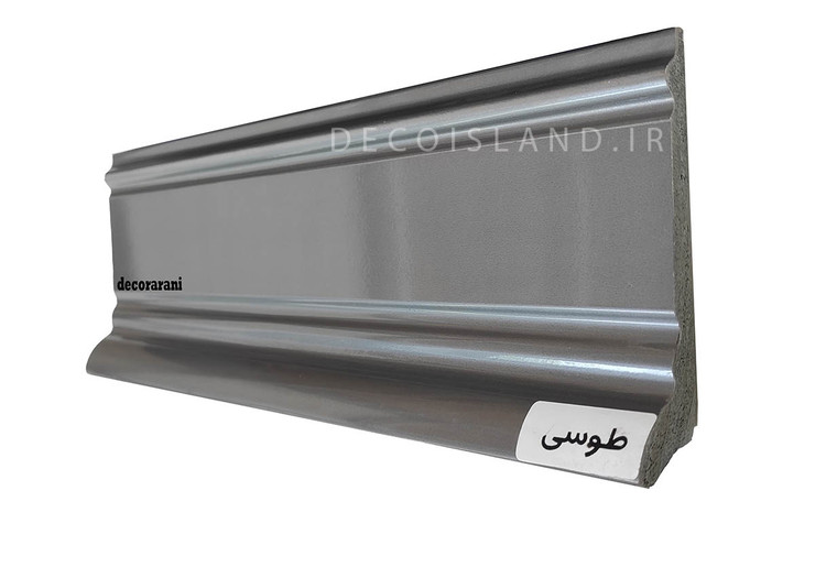 قرنیز پی وی سی 10 سانت دکوراتیو آران دکور - شاخه ی 3 متری - رنگ طوسی