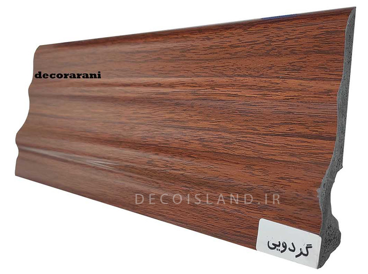 قرنیز پی وی سی 12 سانت دکوراتیو آران دکور - شاخه ی 3 متری - رنگ گردویی