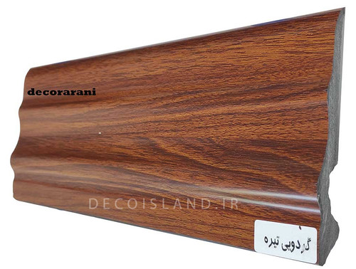 قرنیز پی وی سی 12 سانت دکوراتیو آران دکور - شاخه ی 3 متری - رنگ گردویی تیره