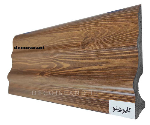 قرنیز پی وی سی 12 سانت دکوراتیو آران دکور - شاخه ی 3 متری - رنگ کاپوچینو