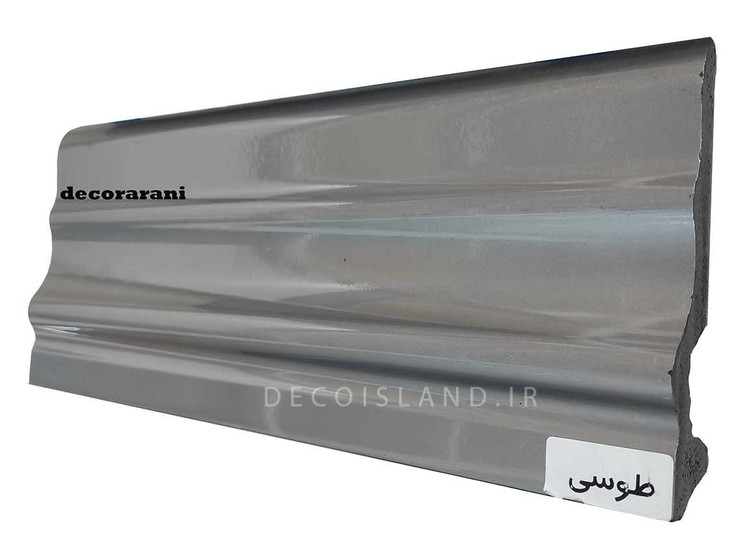 قرنیز پی وی سی 12 سانت دکوراتیو آران دکور - شاخه ی 3 متری - رنگ طوسی