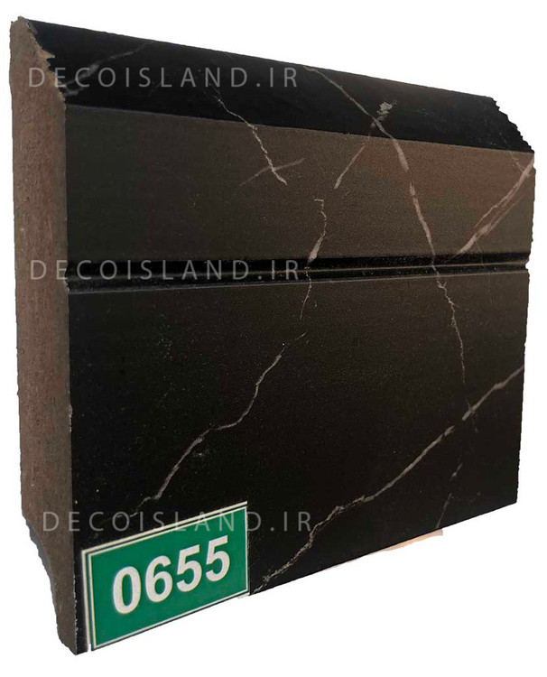 قرنیز ام دی اف 9 سانت مدرن - شاخه ی 3.6 متری - طرح سنگ مشکی سفید