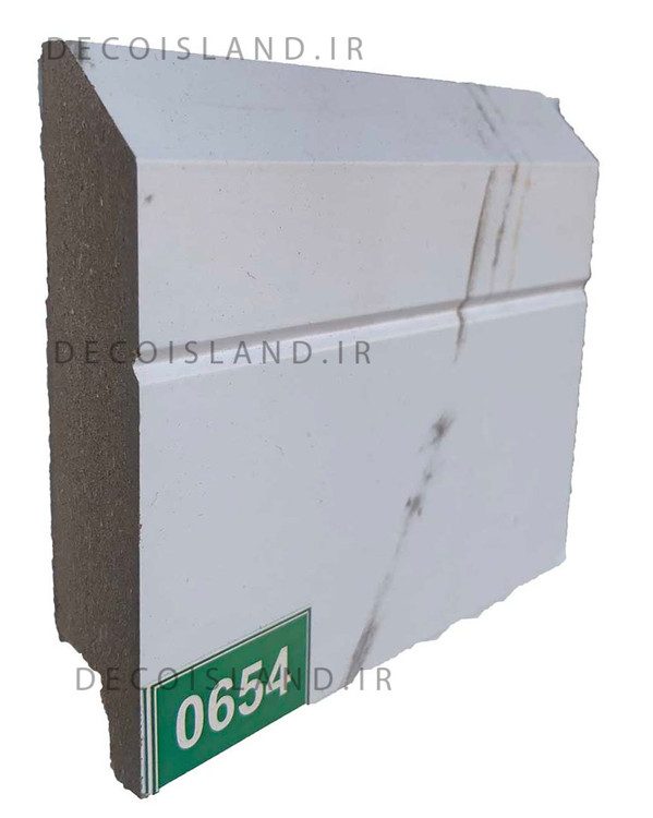 قرنیز ام دی اف 9 سانت مدرن - شاخه ی 3.6 متری - رنگ سفید با رگه طوسی