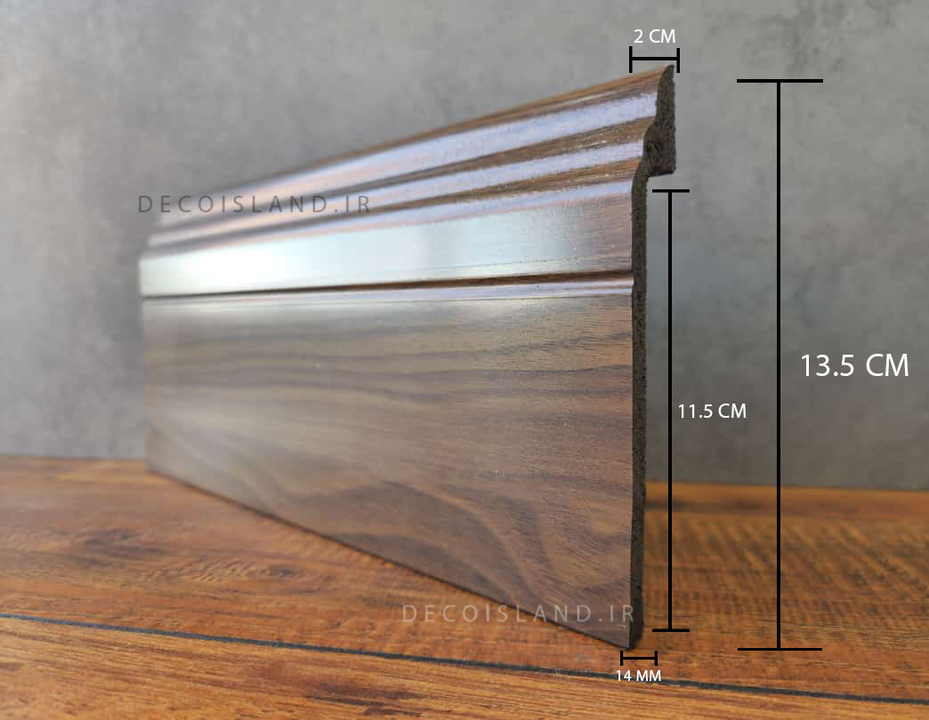 قرنیز پی وی سی 13.5 سانت کاور برند کوارت (قرنیز روی سنگ) کد 2234