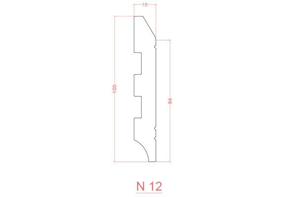 قرنیز 10 سانت بهینا کد N12-12 رنگ سفید