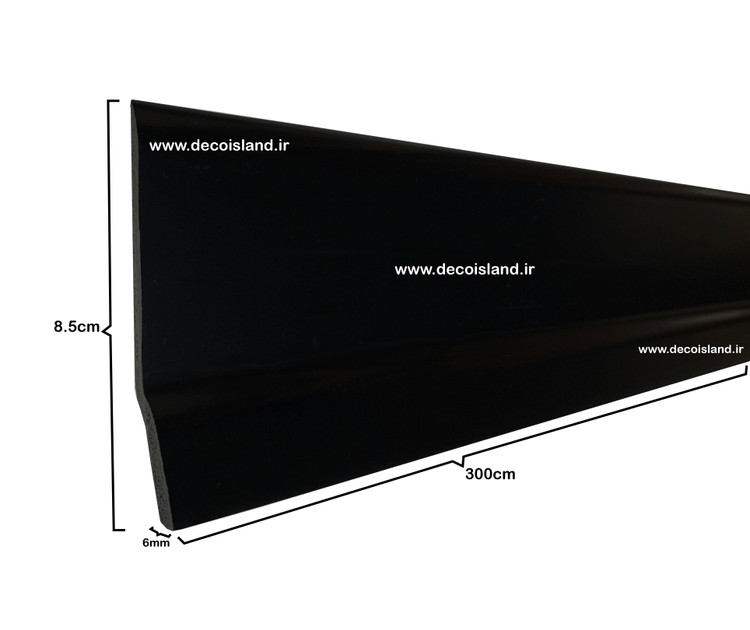 قرنیز 9 سانت pvc مشکی مات