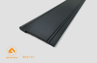 قرنیز 13 سانت روی سنگی | رنگ مشکی مات ساده | شاخه 3 متری | کد N15-117